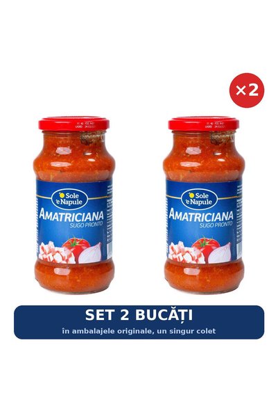O Sole e Napule Set 2 x Sos gata preparat all'Amatriciana O Sole, 350 g