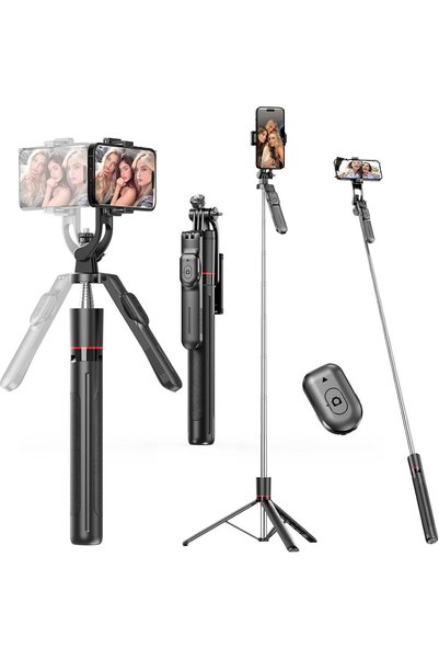 Generic 170 cm Phone Tripod, Phone Tripod Selfie Stick with Bluetooth Remote ...