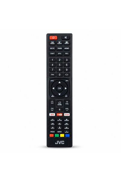 BURAQ جهاز تحكم عن بعد لتلفزيون JVC الذكي مع أزرار اختصار للتطبيق - باللون ال...