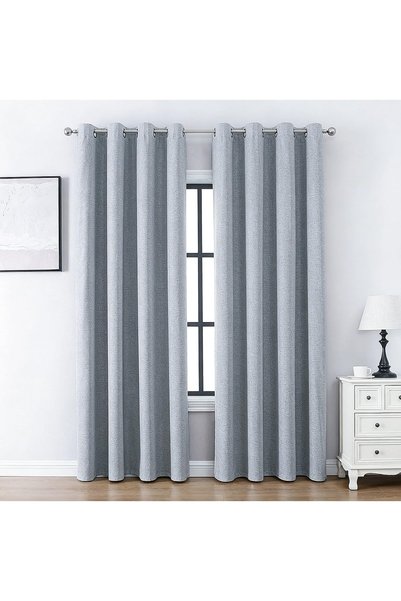 Generic Linen Textured Darkening Curtains 1 Panel Blackout Curtains - Thermal...