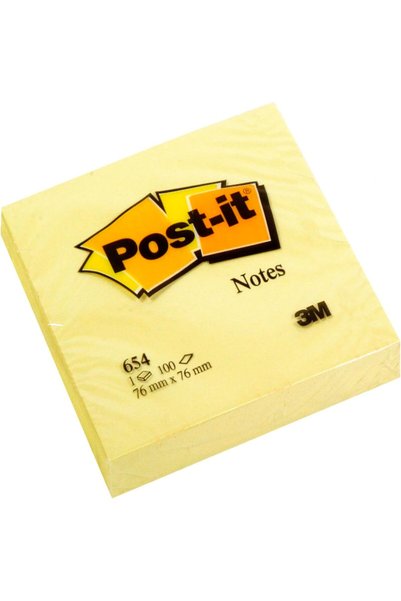 Generic Notes Canary Yellow 3 x 3 in (76 x 76 mm) 654 | Yellow Color | Sticky...