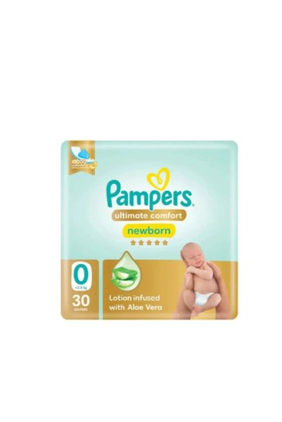 Pampers Ultimate Comfort - Size 0, <2.5 kg, Carry Pack | 30 Diapers