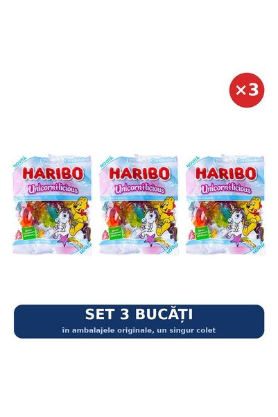 Haribo Set 3 x Jeleuri Unicorn-i-Licious Haribo, 160 g