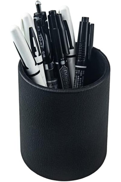 Generic Pen Pencil Holder Cup Container PU Leather Desk Organizer Stand Decor...