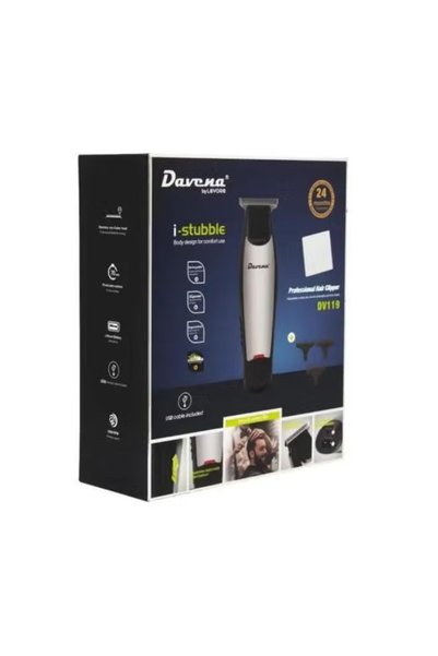 Davena ماكينة قص شعر وتشذيب احترافية لاسلكية دافينا DV 119 للرجال - فضي