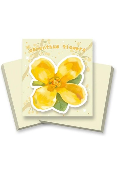 Generic Sticky Notes Set, 3 Pads of Osmanthus Plant Sticky Notes, 30 Sheets E...