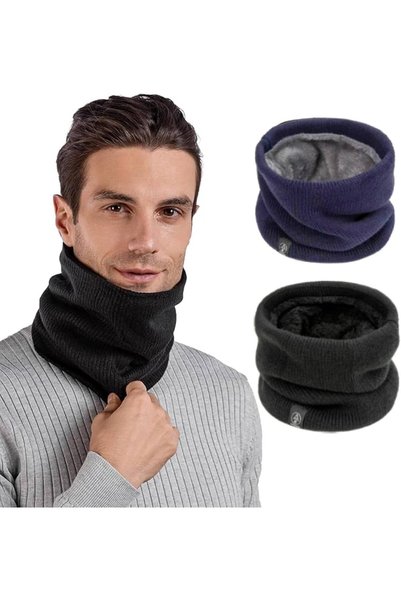 Generic 2 PCS Winter Neck Gaiter,Winter Neck Warmer Thick Soft Windproof Knit...