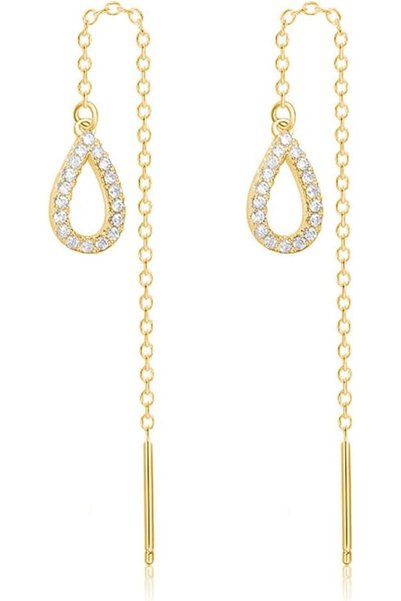 Generic Threader Earrings Gold Chain Earrings Dangle Earrings for Women Silve...