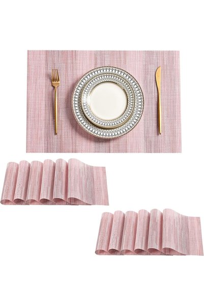 Generic Misty Rose Placemats Set of 12 - Heat Resistant Non-Slip Place mats f...