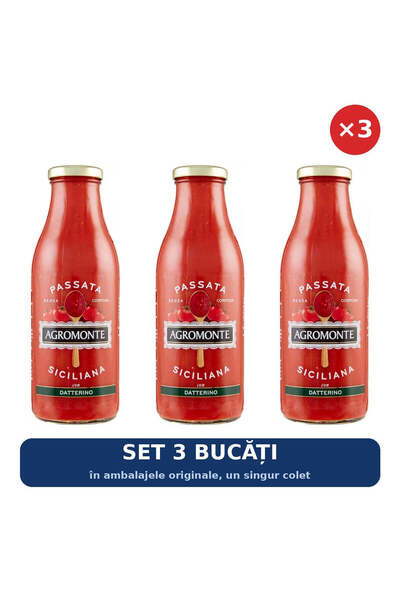 Agromonte Set 3 x Passata din roșii Datterino Agromonte, 520 g