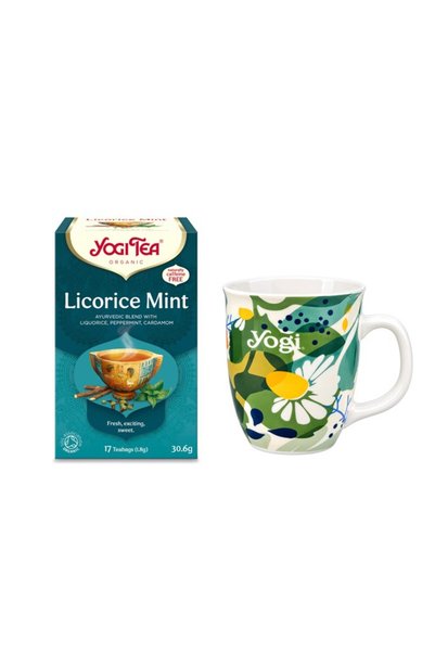 Yogi Tea Pachet Ceai bio Lemn Dulce si menta, 17 pliculete 30.6g si Cana de p...