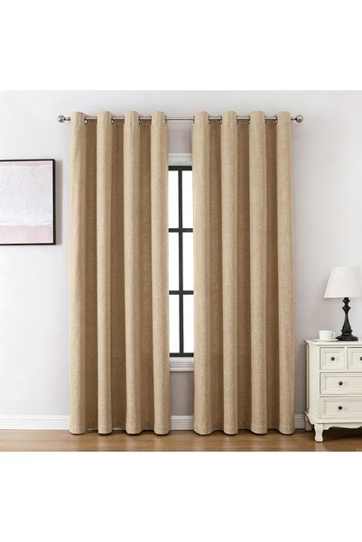 Generic Linen Textured Darkening Curtains 1 Panel Blackout Curtains - Thermal...