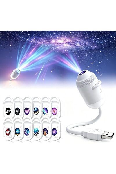 Generic جهاز عرض ضوئي للنجوم بتقنية الهولوجرام 5D مع منفذ USB، مصباح ليلي دين...