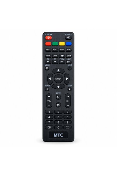 BURAQ جهاز تحكم عن بعد للتلفزيون MTC مع أزرار للملاحة وتشغيل الوسائط - باللون...