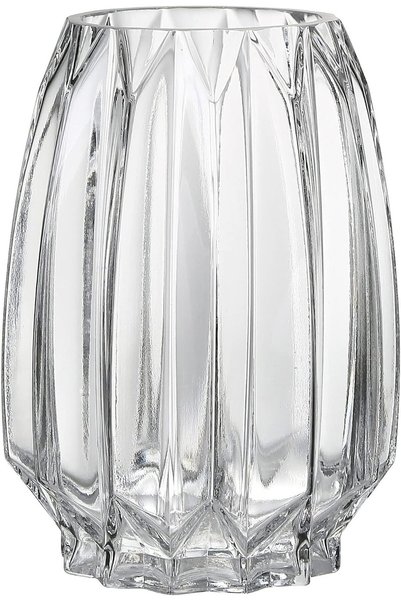 Generic Premium Crystal Clear Glass Vase, Modern Ribbed Glass Vase for Flower...
