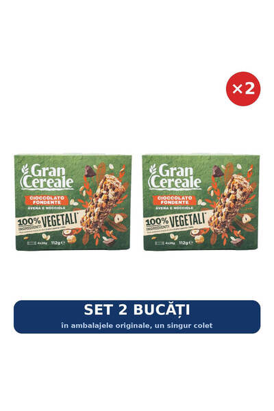 Barilla Set 2 x Batoane vegane cu ciocolată neagră, ovăz și nuci, Barilla, se...