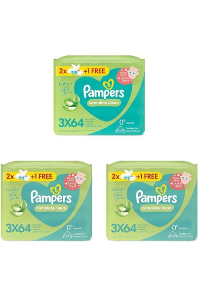 Generic Baby Wet Wipes, Complete Clean, 9 Packs x64, 192 Wipes