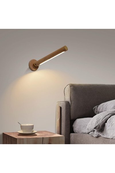 Generic 360° Rotatable Wooden Led Wall Lamp Magnetic USB Rechargeable Wall Sc...