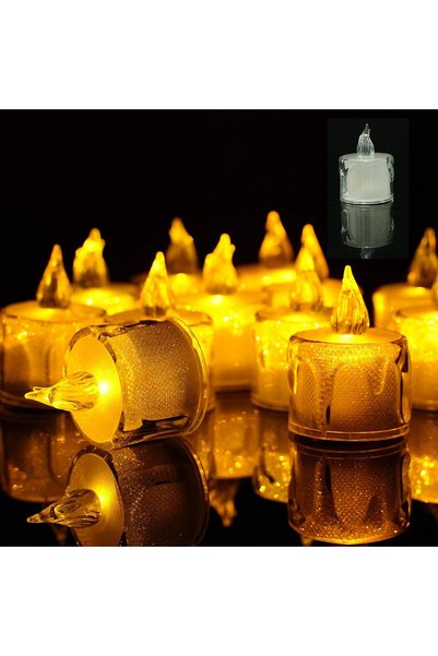 Generic LED Tea Lights, 12 Pcs Gold Flameless Battery Operated Votive Tealigh...