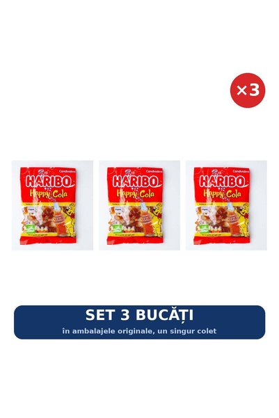 Haribo Set 3 x Jeleuri Happy Cola Haribo, 175 g