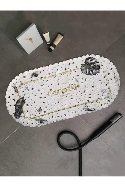 Take Two By Styli White Graphic Bath Mat