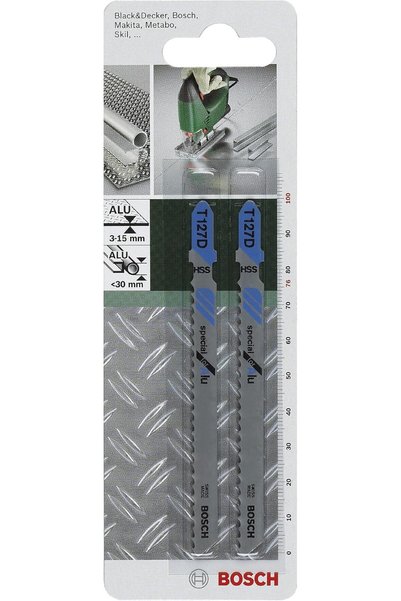 Bosch 2-Piece HSS Jigsaw Blade Set, Model 2609256736 T127D