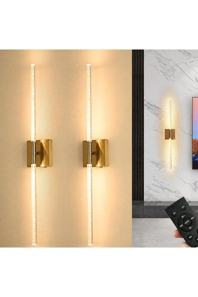 Generic Wall Sconces Set of Two Battery Operated Wall Sconce 350° Rotation 10...