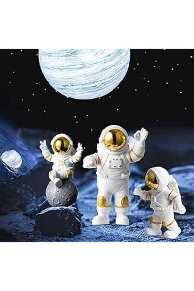 Generic Elegant Statues Decor Set, 3PCS Unique Polyresin Astronaut Figurines,...