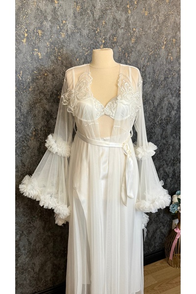 Loviana belle Butterfly, long robe and nightgown set with tulle details (in a box)