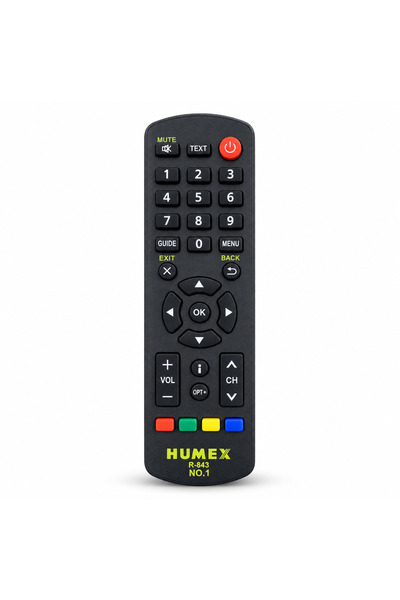 BURAQ جهاز التحكم عن بعد للتلفزيون HUMEX R-843 مع لوحة مفاتيح رقمية - باللون ...