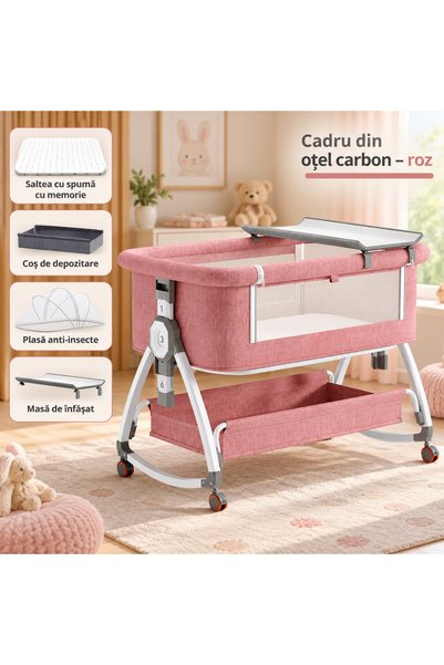 Tesay Kidsteria 4-в-1 Многофункционално сгъваемо бебешко креватче, с 6-степен...