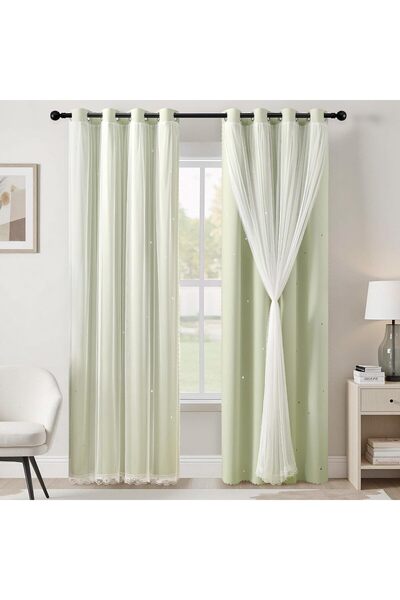 Generic Sage Green Blackout Curtains for Girls Bedroom, 52 x84 inch 1 Panel