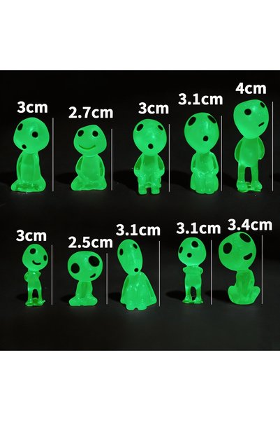 Choice 10pcs green 10Pcs Luminous Elf Glow In The Dark Resin Ornament Miniatu...