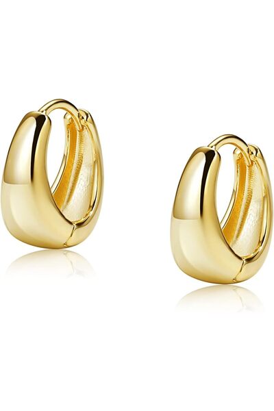 Generic Gold Earrings Small Huggie Hoop Earrings for Women, 14K Gold Plated H...