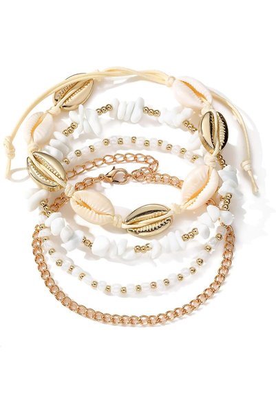 Generic Handmade Boho Shell Anklet for Women, Shell Ankle Bracelet Set for Wo...