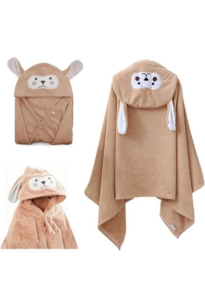 Generic Cute Animal Hooded Baby Towel，Soft Coral Fleece Baby Towels with Hood...