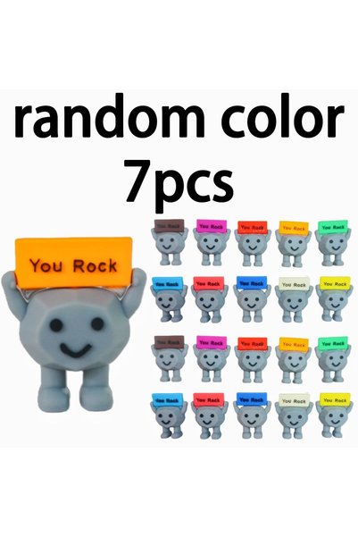 Choice 7pcs Random Color You Rock Mini Figurine Positive Encouragement Decor ...