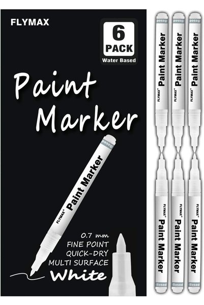 Generic 6 x 0.7mm White Markers for Wood, Stone, Plastic, Leather, Stone, Met...