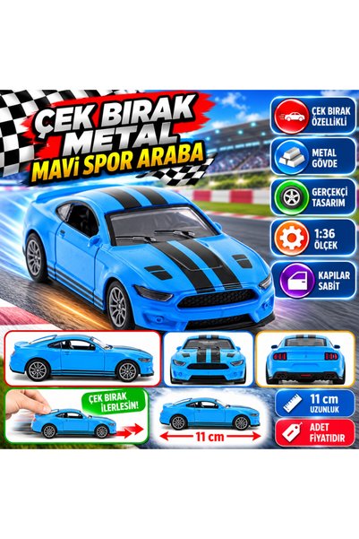 NW NessiWorld Pull and Drop Metal Blue Sports Car
