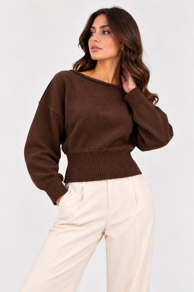 citycenterfashion Pulover de damă cu decolteu bărcuță cty-çtn-9721