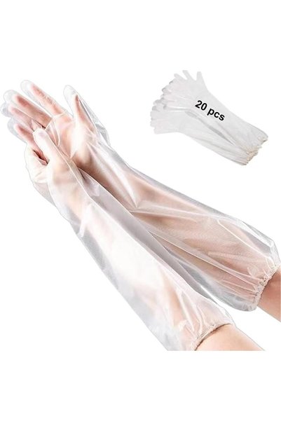 Generic Disposable Gloves, 20 Pack Extra Long Plastic Gloves for Cleaning,Was...