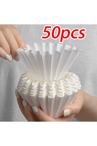 Choice white-50pcs 50/100PCS Basket Coffee Paper Filter Pour Over Filter Pape...