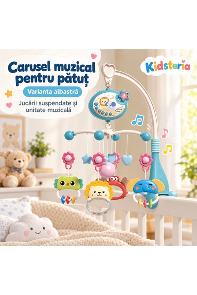 Tesay Κινητό Κούνιας Kidsteria με Μουσική, Κρεμαστά Παιχνίδια και Σύστημα Πλε...