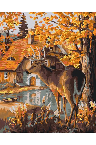 Painting-numbers Set pictura pe numere Cerb 1316, panza pe rama lemn, 90x120 cm