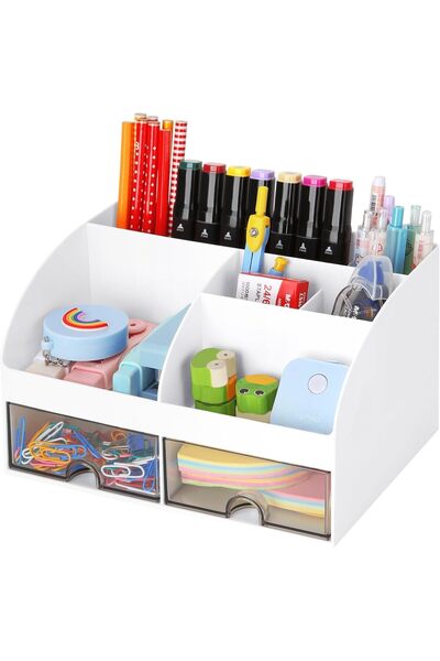 Generic Desk Organizer with 2 Drawers, Multifunctional Pencil Holder for Desk...