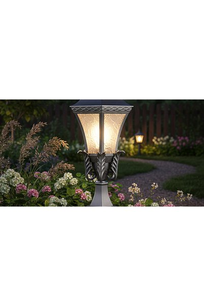 Generic Brand Glassey Lantern Middle Exterior Black E27