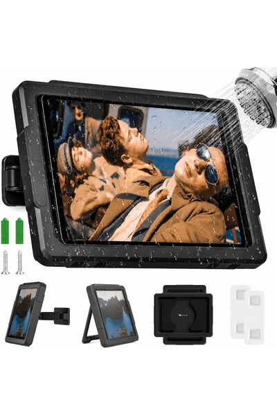 Generic Shower iPad Holder Waterproof with 480° Rotation, Drill or Adhesive M...