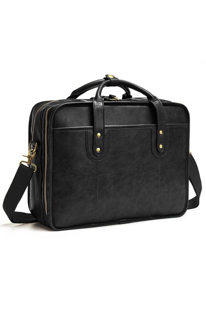 Bosidu Leather Briefcases for Men 15.6 Inch Business Computer Bag Laptop Bag ...