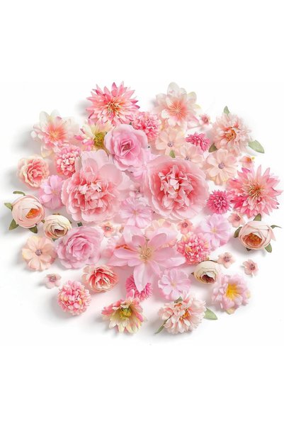 Generic Artificial Flower Heads Bulk, Realistic Silk Roses Peonies Daisies Or...