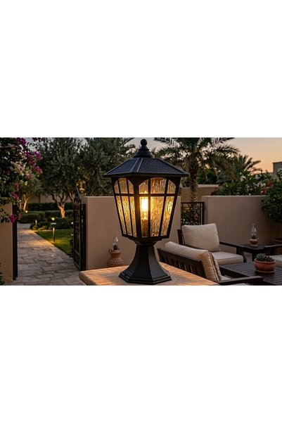 Generic Brand black outdoor glass lantern